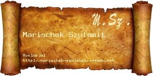 Marischek Szulamit névjegykártya
